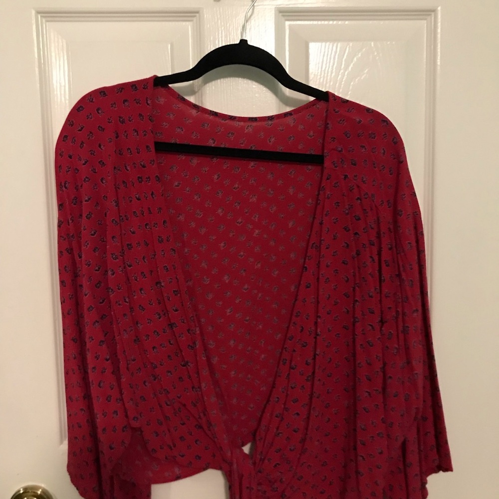 BILLABONG PINK FLORAL TIE TOP
